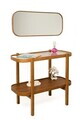 Set comodă și oglindă (2 piese), Hanah Home, Alaska Set, LEMN MASIV DE NUC, Maro