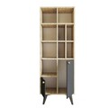 Corp biblioteca, Mod Design, Lasko, 60x170x30 cm, Antracit / Stejar