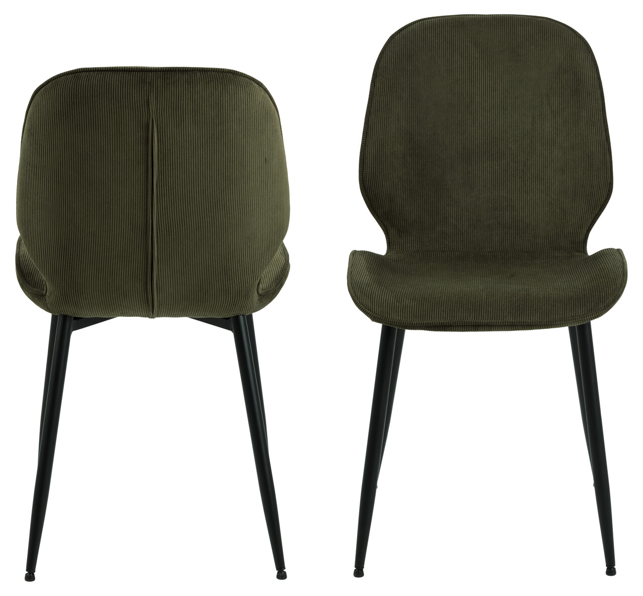 Scaun Femke, Actona, 47.5x57.5x85 cm, tesatura corduroy/otel, verde olive - view 8