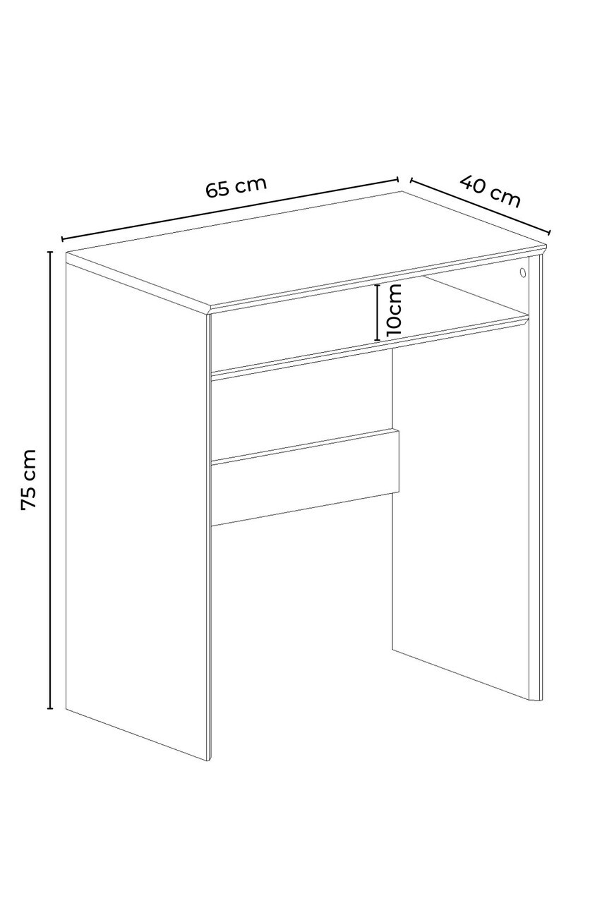 Birou, Hanah Home, Zeyna, 65x75x40 cm, Stejar Sonomo / Alb — imaginea 4