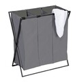 Cos pentru rufe Trio XL, Wenko, 69x37x76 cm, poliester/polietilena, gri/negru
