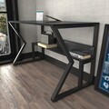 Birou, Zena Home, Wake, 120x72.8x60 cm, PAL, Marmură / Negru