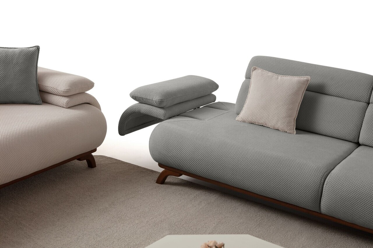 Canapea 3 locuri, Atelier del Sofa, 752EST1147, Lemn de carpen/PAL melaminat, Gri - view 9