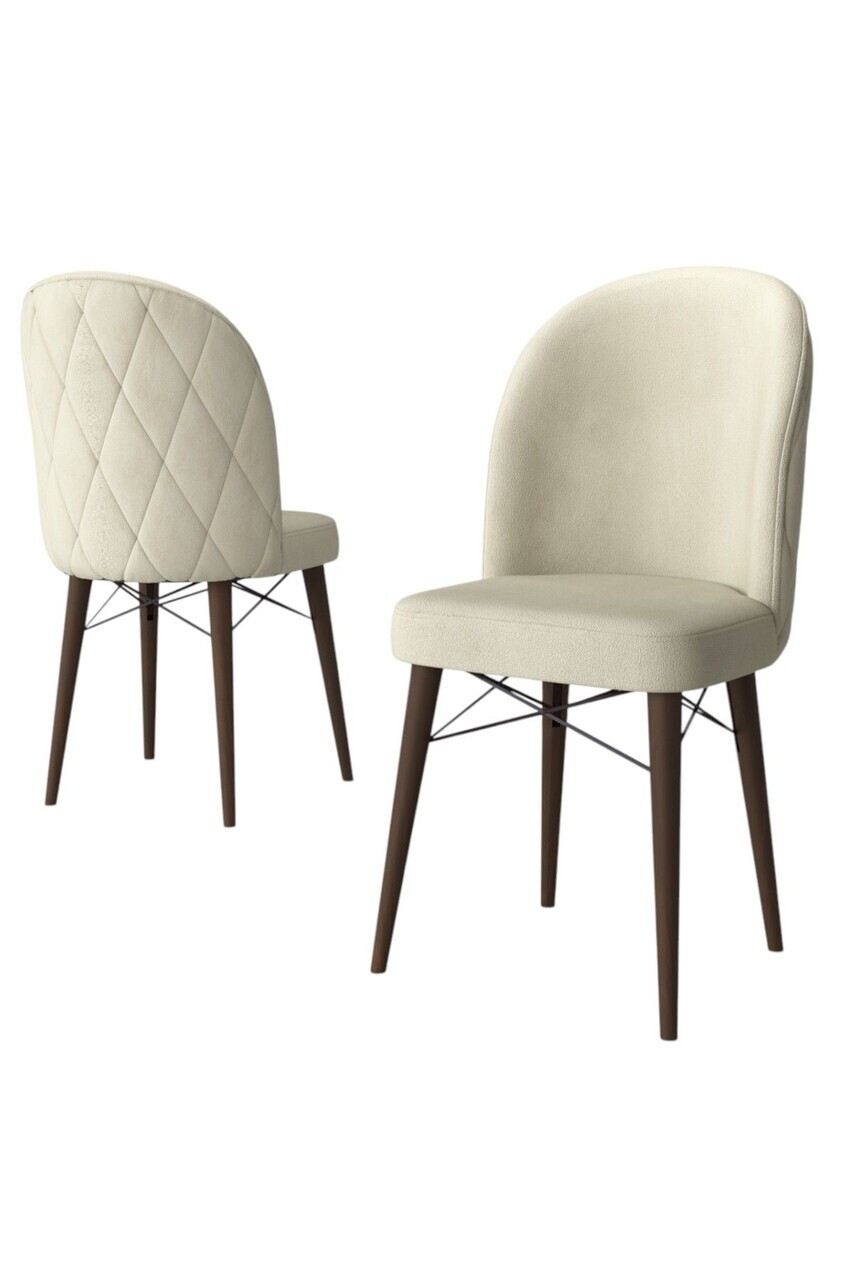 Set scaune 4 piese, Hanah Home, Bika, Crema/Nuca — imaginea 2