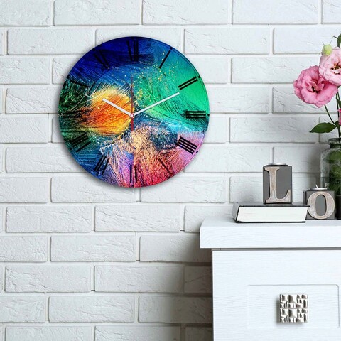 Ceas de perete, 3030ms-029, mdf, ø30 cm, multicolor
