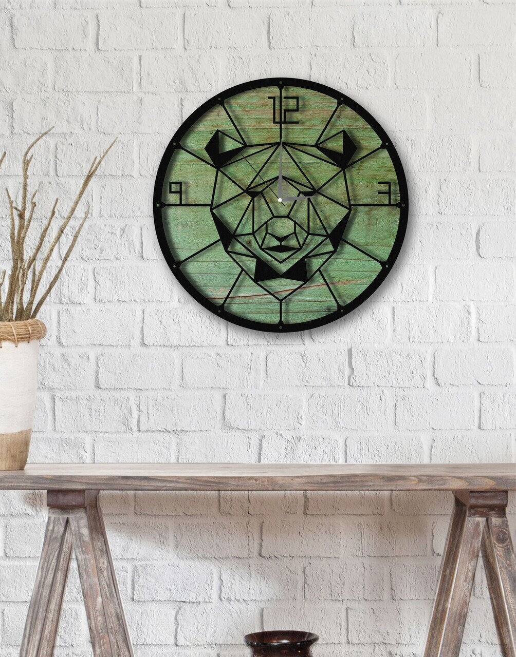 Ceas de perete, MET-MDF-UYART-2129, Dimensiune: 50 x 50 cm, Negru — imaginea 2