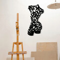 Decoratiune de perete, Hemdem, metal, 35 x 68 cm, negru