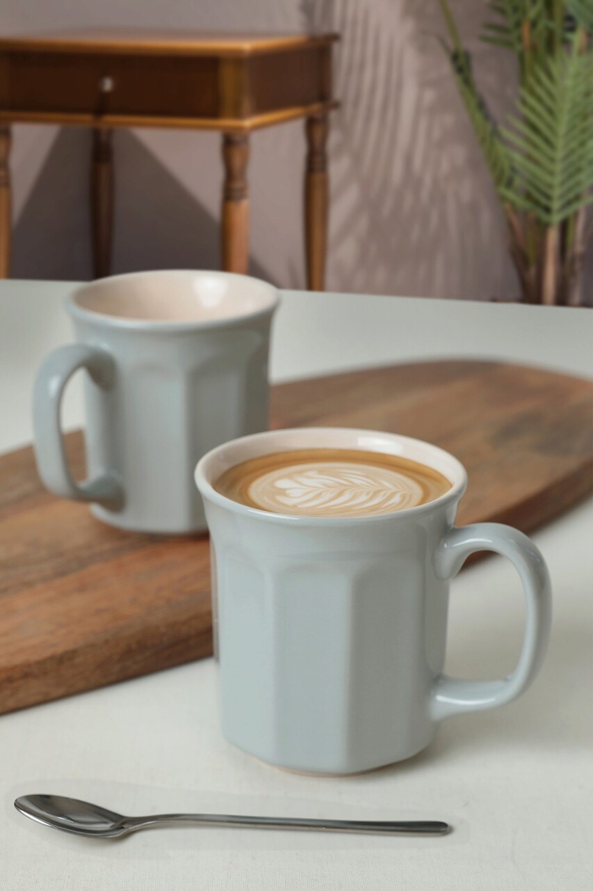 Set cani, Keramika, 275KRM1977, Ceramica , Nu absoarbe apa, Gri / Crem - 1 | YEO