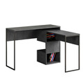 Birou pliabil Badau, Pakoworld, 110x37x77 cm, PAL/fier, gri inchis/negru
