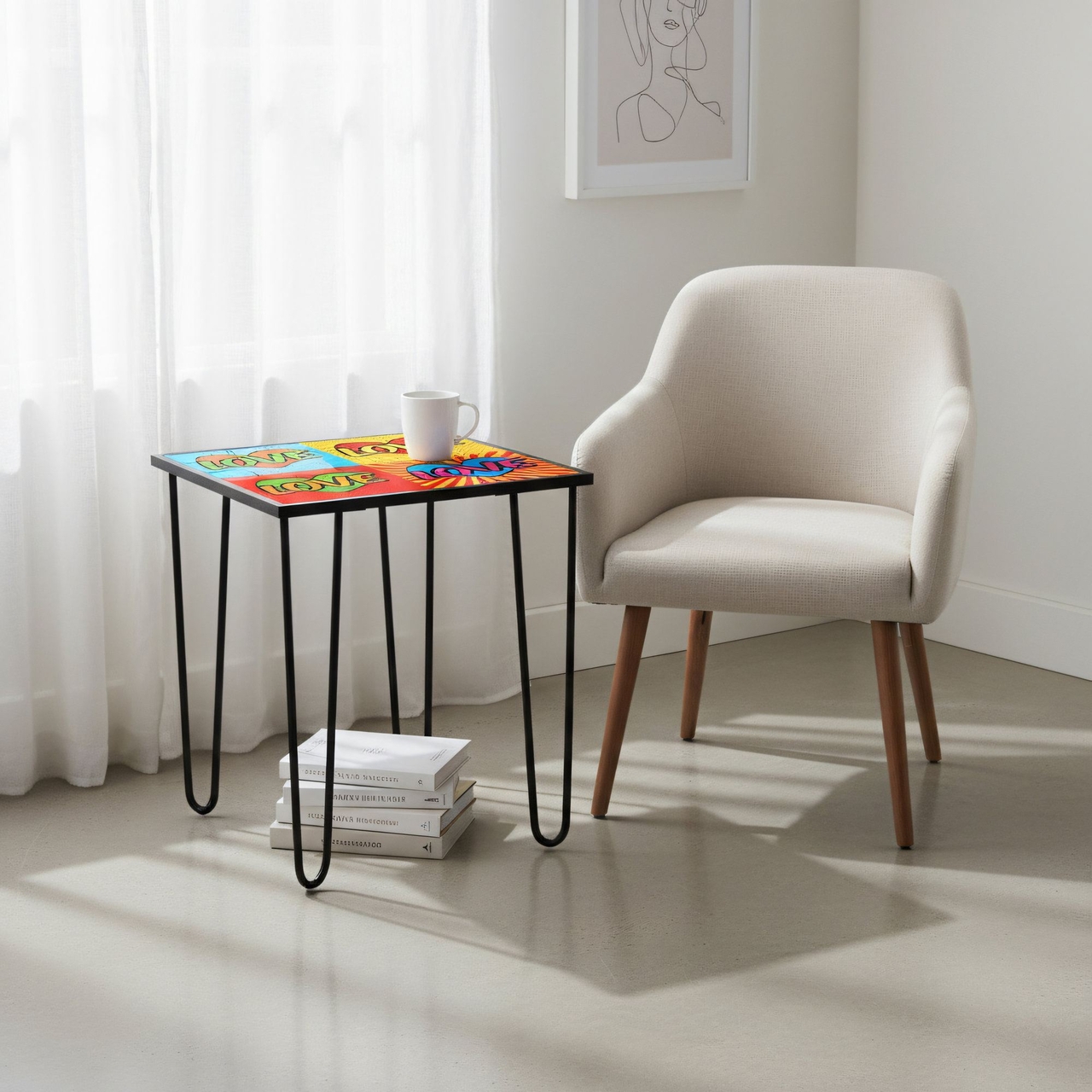 Masuta de cafea, Hanah Home, Shb-032-A, 53x55x53 cm, Multicolor - view 3