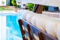 Balansoar de gradina 3 locuri, Swingo, Viva 2200, 220x100x175 cm, Cadru: 100% MID, Bej