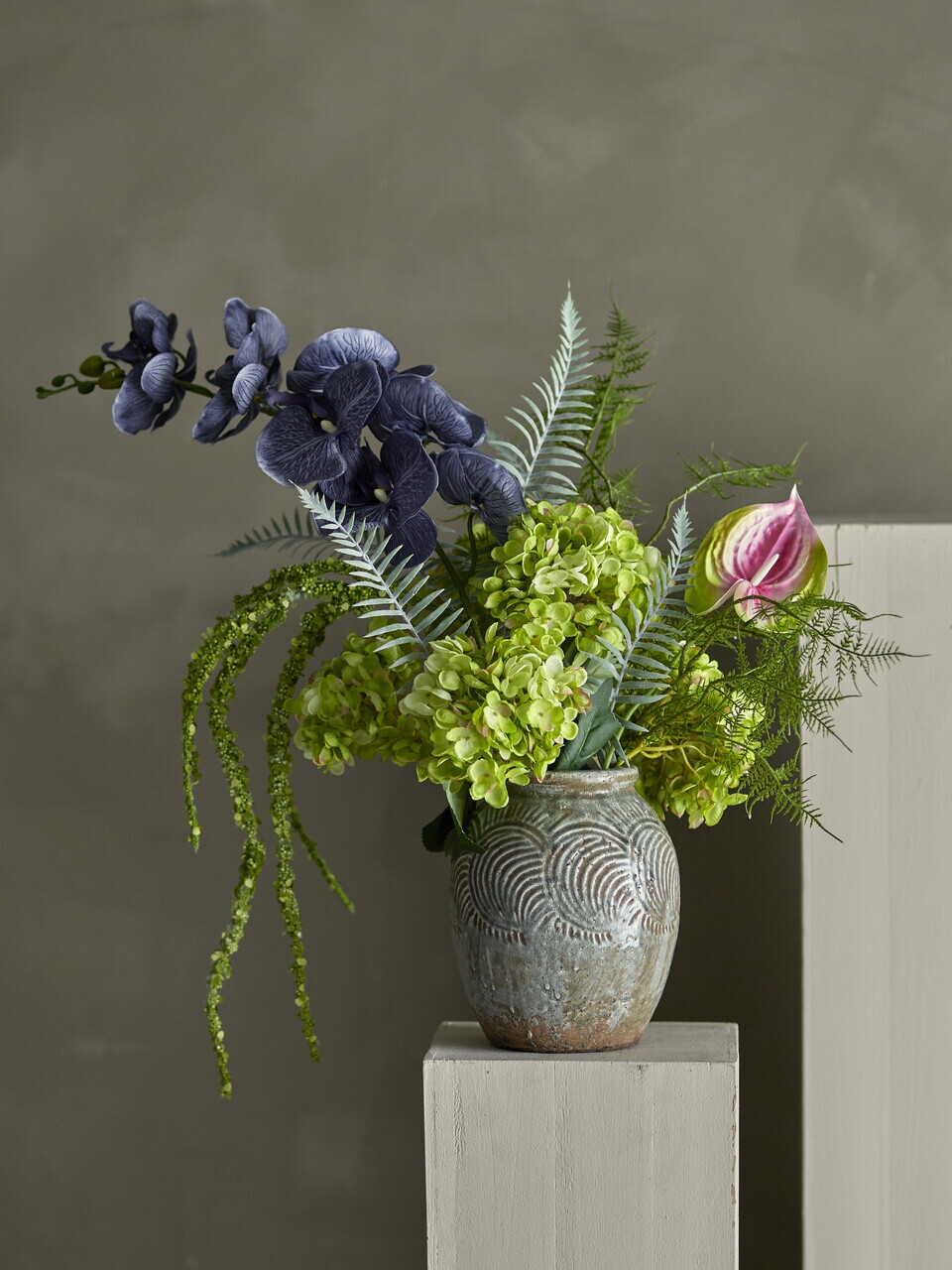 Buchet flori artificiale, Bloomingville, Poetry, 30x80 cm, polietilena/fier/textil, verde - imagine 2