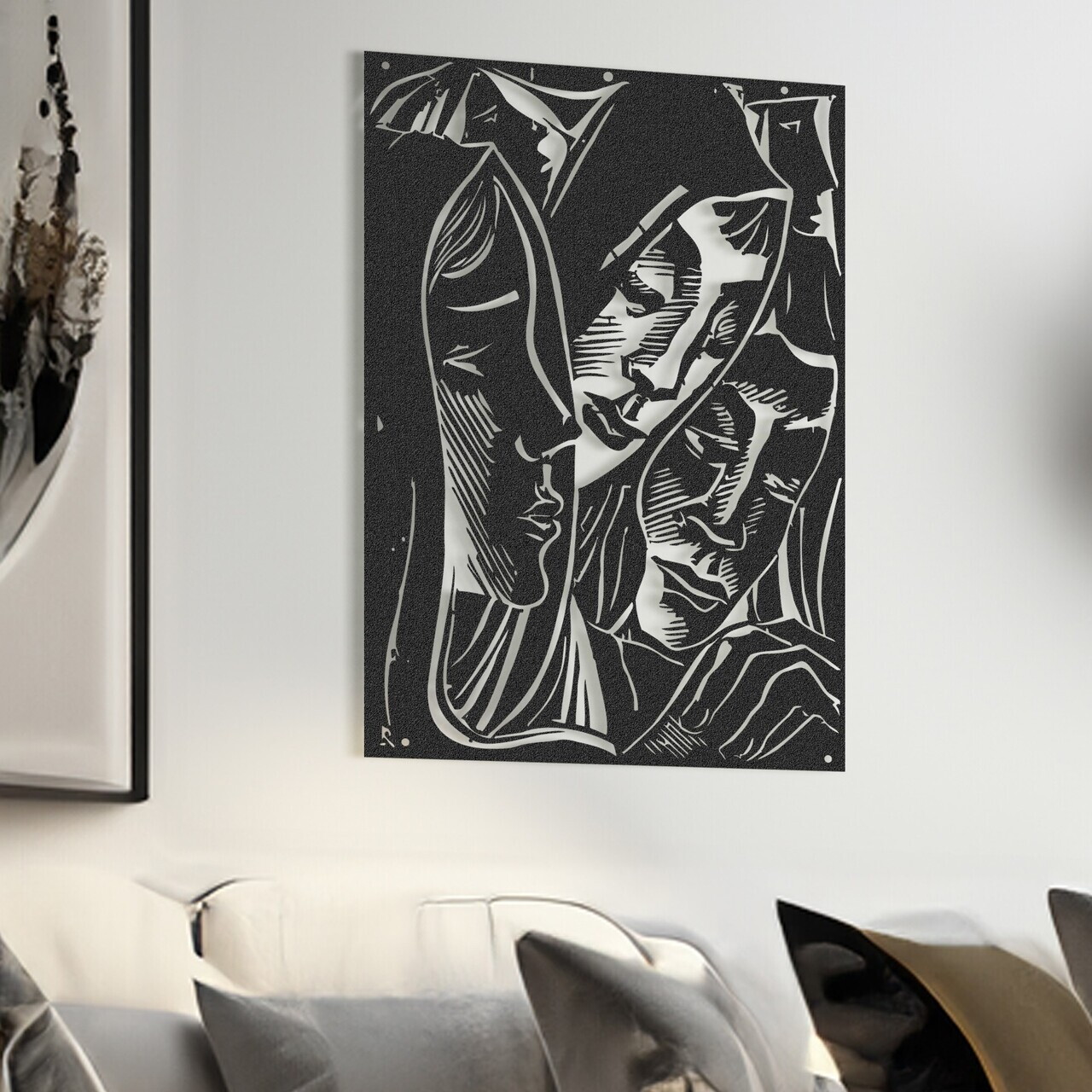 Decoratiune de perete, RT-NMD-022, Dimensiuni: 58,5 x 41 cm, Negru