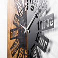 Ceas de perete, Wooden Clock 40, Lemn/metal, Dimensiune: 56 x 3 x 58 cm, Nuc deschis / Negru