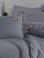 Lenjerie de pat dubla, Poppy - Anthracite, Şaheser, Bumbac