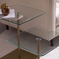 Set masuta de cafea, Neostill, Elegante 2, Auriu / Transparent