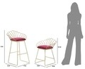 Set scaun si scaun de bar Glam Flower, Mauro Ferretti, fier/poliester, bordo/auriu