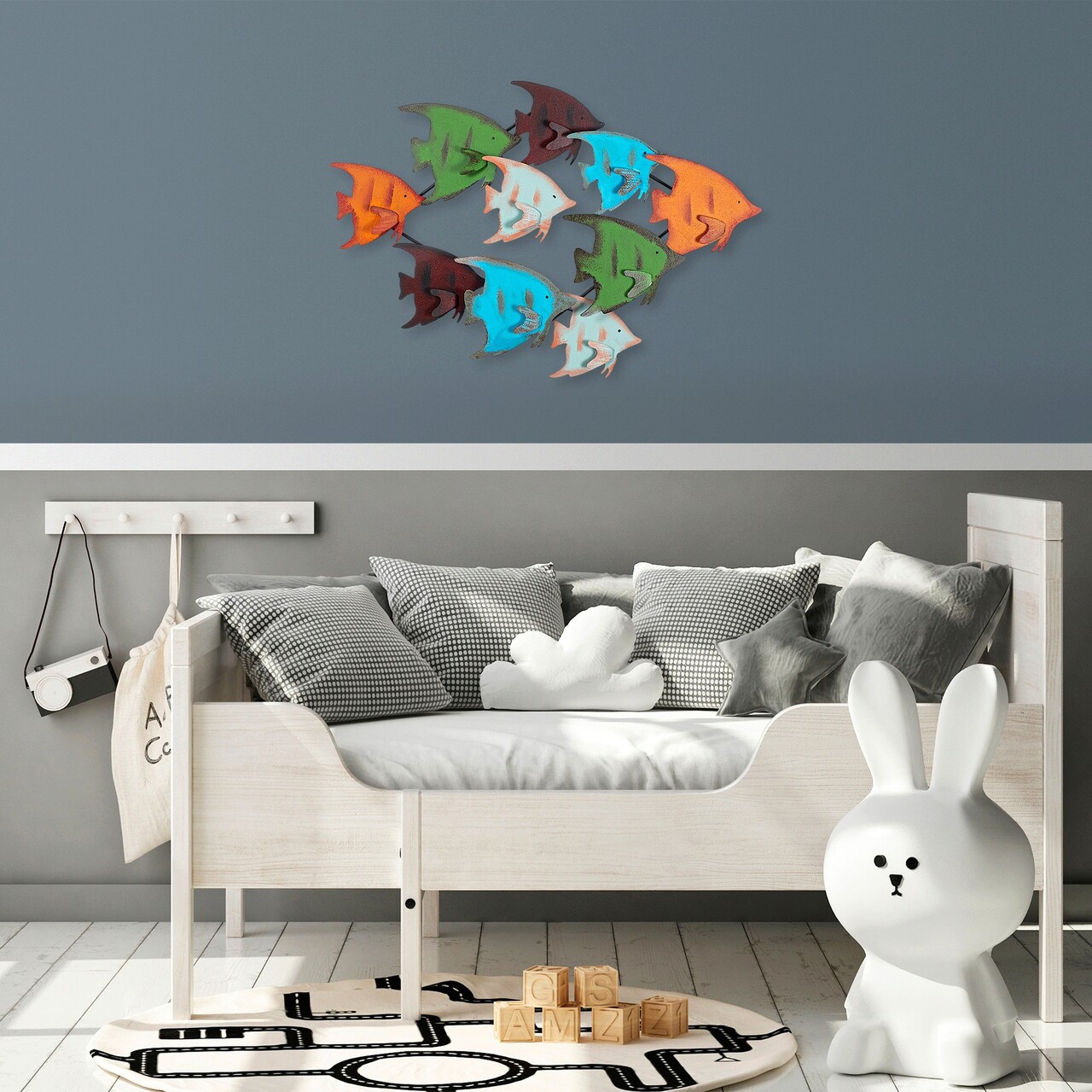 Decoratiune de perete, Melek, Metal, Dimensiune: 83 x 58 x 8 cm, Multicolor - 2 | YEO
