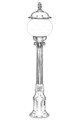 Lampadar de exterior, Avonni, 685AVN1253, Plastic ABS, Negru