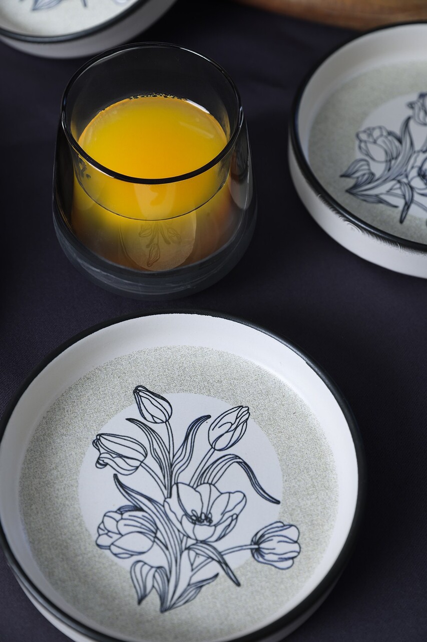 Set boluri ceramice (6 bucăți), L'essentiel Maison, 275KRM2361, Antibacterian, Alb/Negru — imaginea 6