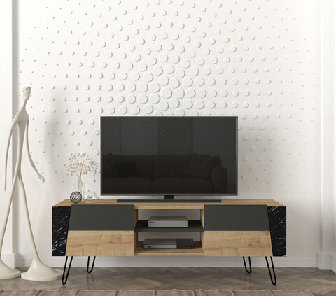 Comoda tv, tera home, fanten, 150x52x36.8 cm, pal, safir / antracit