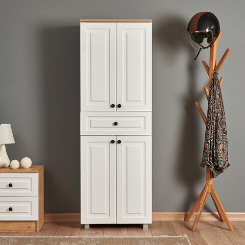 Dulap pentru haine, Tuvalle, Tuvalle 036, 30x60x175cm, PAL, Stejar safir / Negru 036 imagine 2022