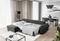 Coltar extensibil stanga 4 locuri ELTAP, Mari-17, Mariall, 288x200x92 cm, lemn/poliester, gri inchis