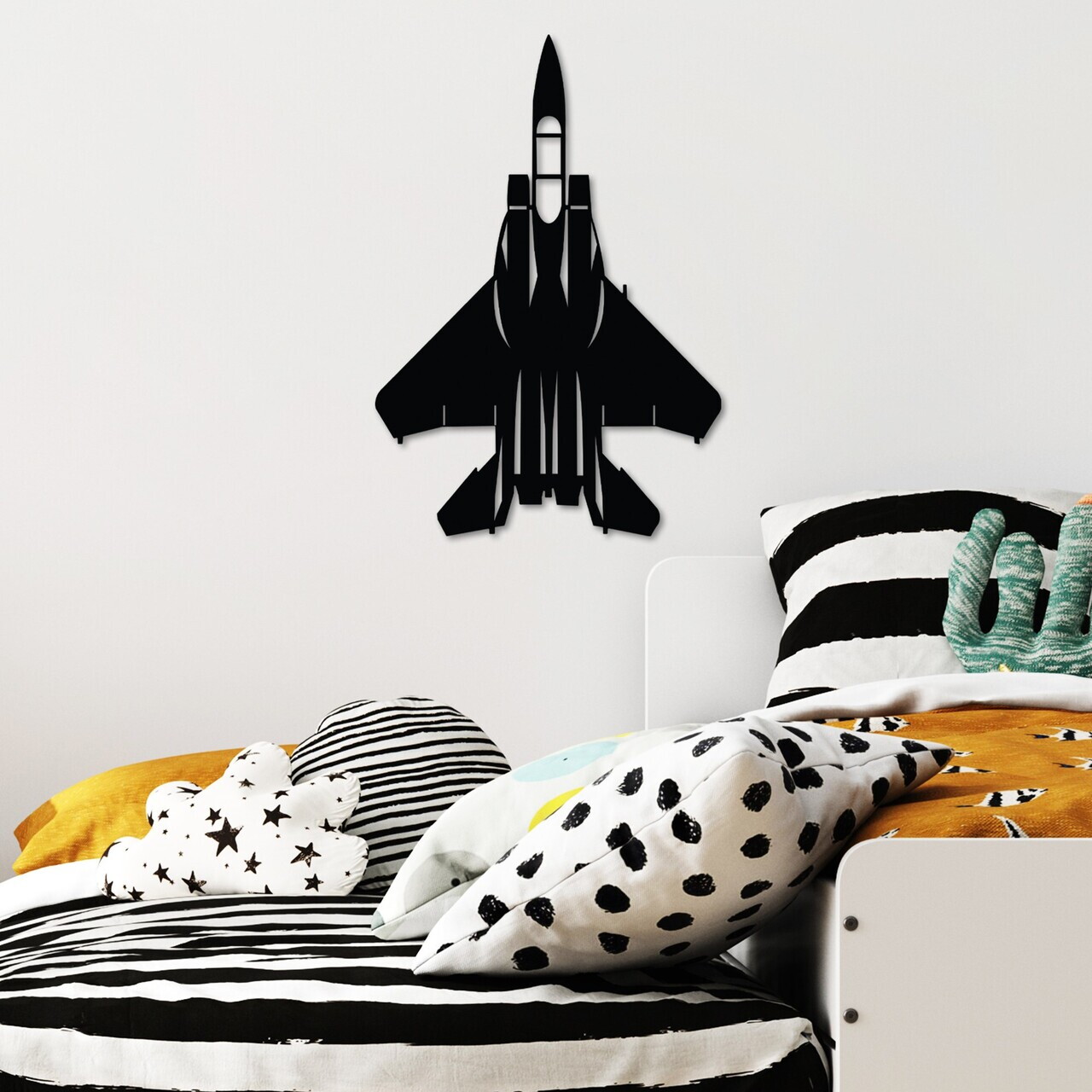 Decoratiune de perete, F-15, Dimensiune: 60 x 42 cm , Negru — imaginea 2