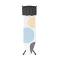 Masa de calcat, Brabantia B, PerfectFlow Spring Bubbles, 124x38 cm, 7 pozitii de reglare, cu suport statie de calcat, otel/bumbac