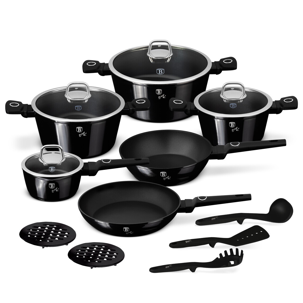Set pentru gatit Berlinger Haus, Black Vantage, 15 piese, aluminiu forjat, negru lucios - imagine 3