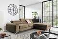 Coltar extensibil dreapta 3 locuri ELTAP, RT-20NU, Grayson, 278x205x92 cm, lemn/poliester, maro deschis