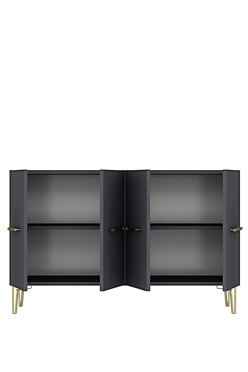Consola, Hanah Home, Ida 120, 120x79x32 cm, Antracit / Aur - view 6