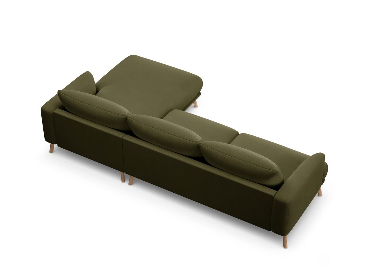 Coltar dreapta 4 locuri, Naomi, Micadoni Home, 285x170x75 cm, catifea, verde — imaginea 3