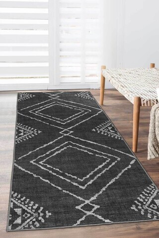 Covor, DC-7277-YOLLUK-318, 100x250 cm, Poliester, Antracit