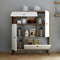 Dulap multifunctional, Mezza, Hercules 3104, 105 x 120 x 35 cm, pal melaminat, alb/nuc