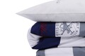 Lenjerie de pat dubla King, 3 piese, 220x240 cm, 100% bumbac ranforce, Beverly Hills Polo Club, BHPC 001, albastru inchis