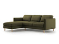 Coltar stanga 3 locuri, Eden, Micadoni, 250x150x90 cm, catifea, verde muschi melanj