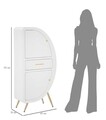 Comoda cu 2 usi Venus, Mauro Ferretti, 60x32x133 cm, MDF/fier, alb/auriu