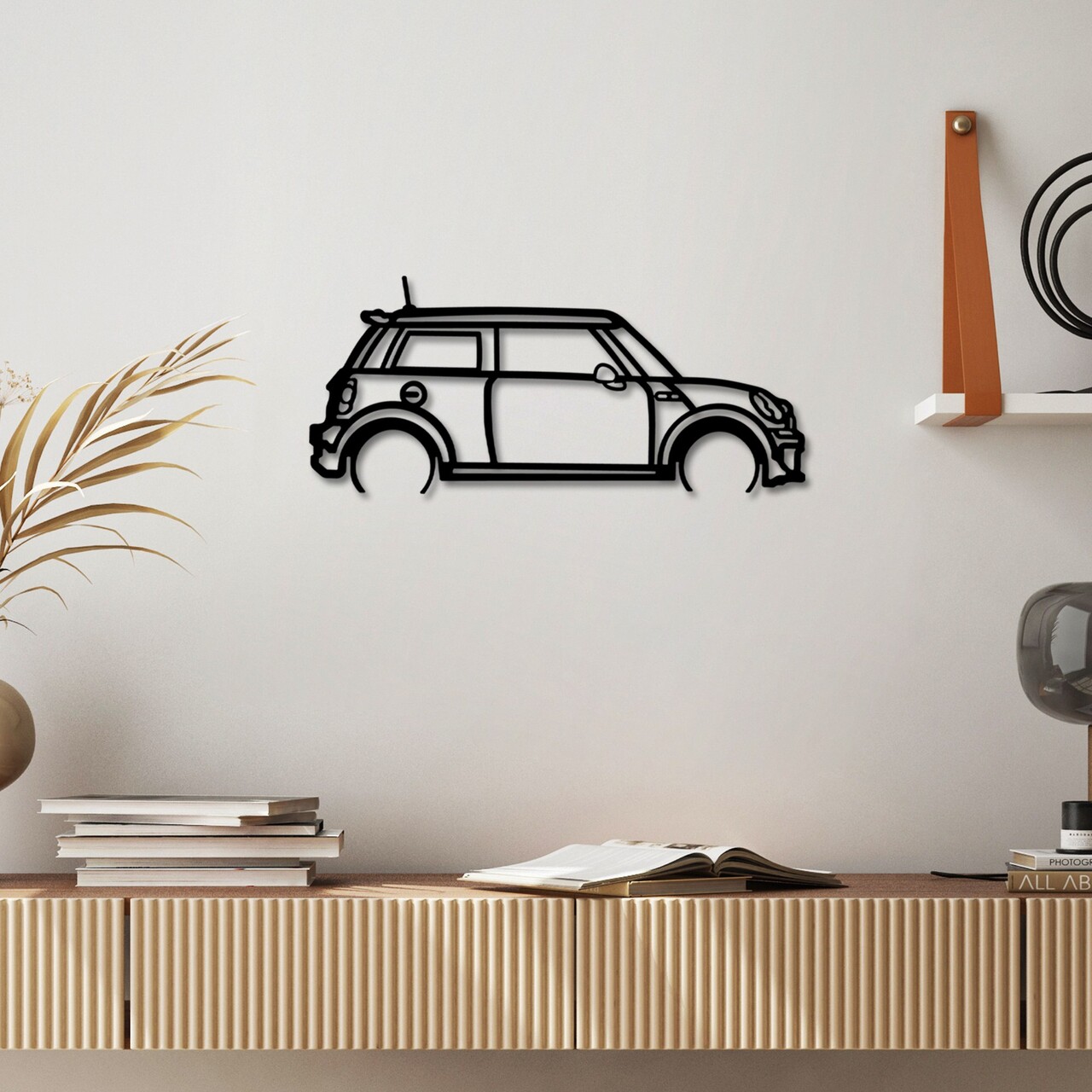 Decoratiune de perete, Mini Cooper, Dimensiuni: 73 x 33 cm , Negru - view 3