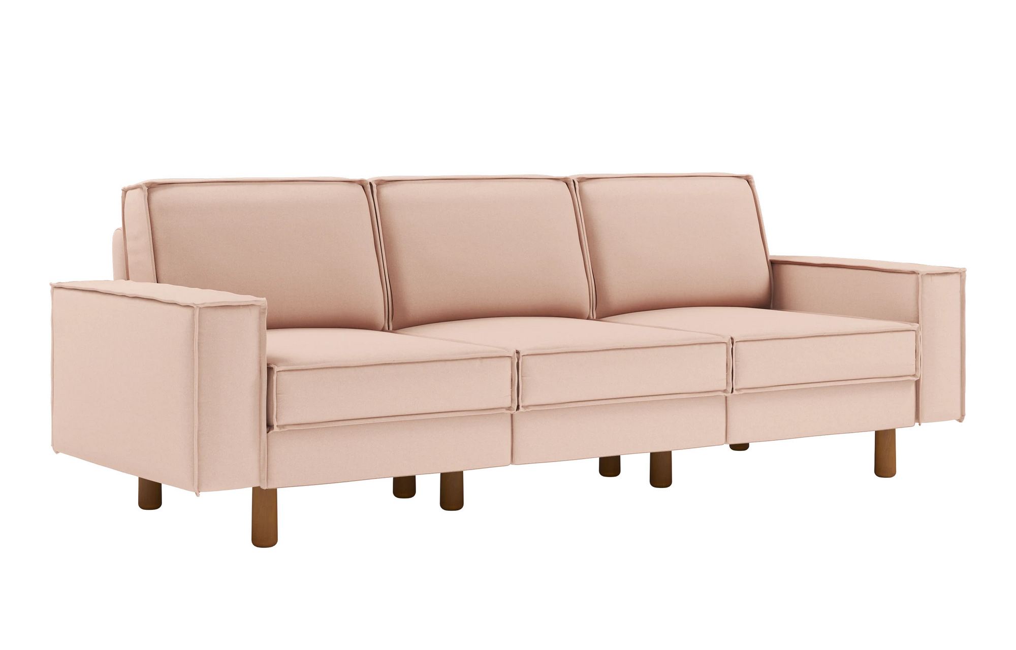 Canapea 3 locuri, Atelier del Sofa, 918CMF1245, Cadru: 100% OȚEL, Somon / Nucă