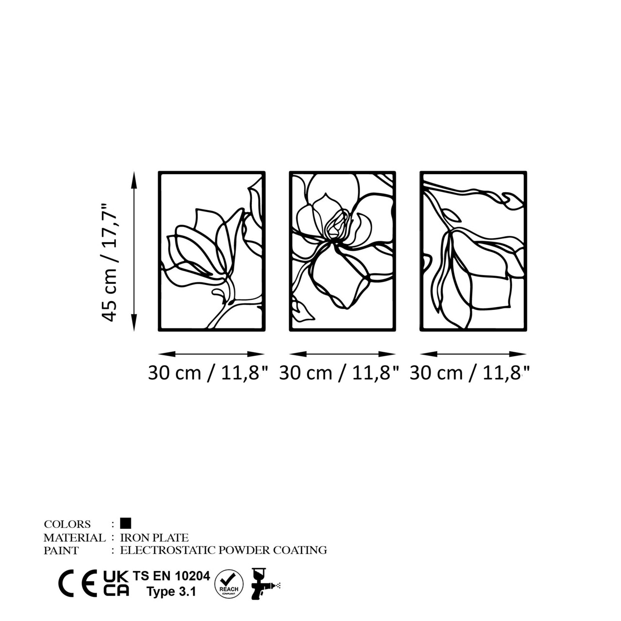Decoratiune de perete, Erbas-1, (Grosime: 1,5 mm), Negru - view 7