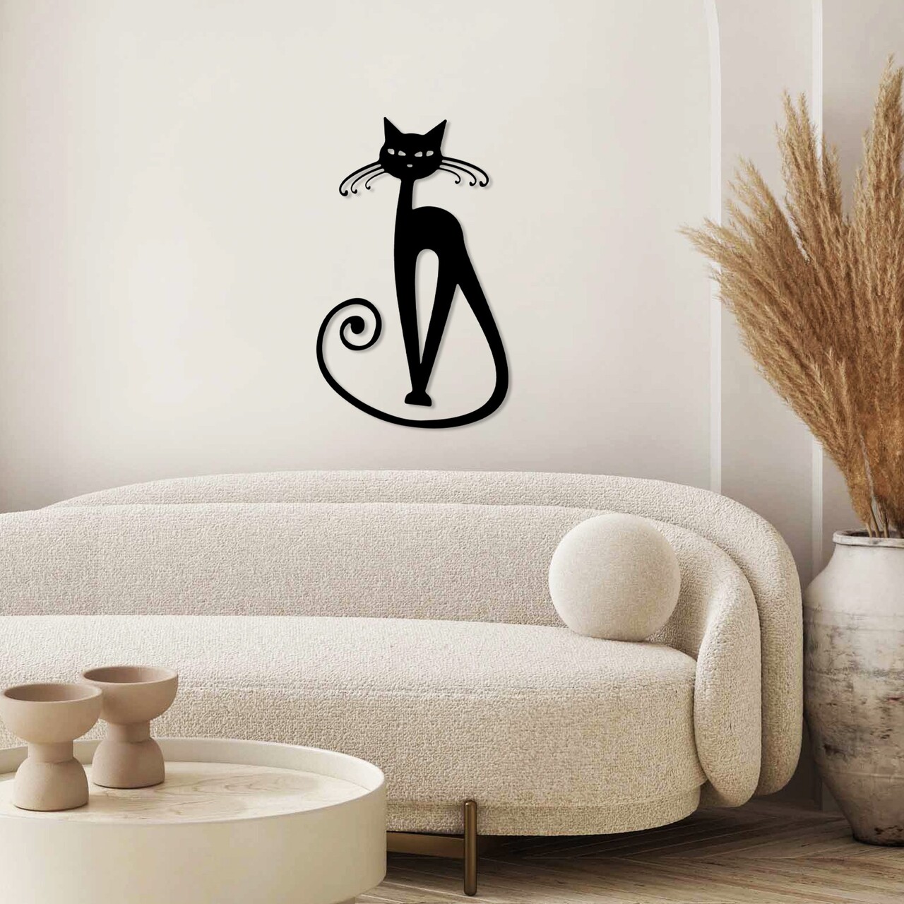 Decoratiune de perete, Cat 6, Dimensiune: 37 x 60 cm, Negru - view 3