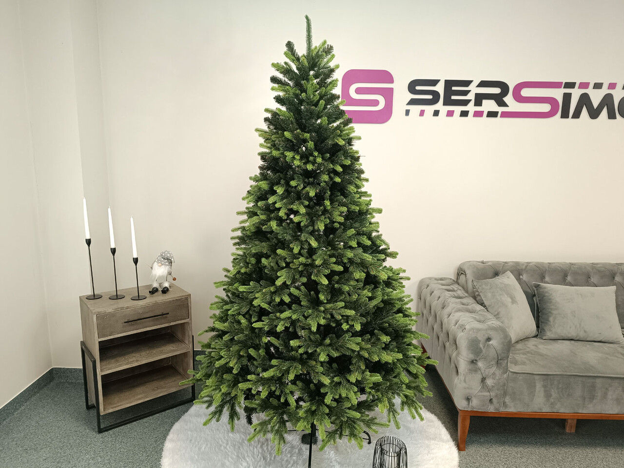 Brad artificial Christmas Deluxe by Sersimo, Carpati cu varfuri verzi, 2D+3D, 210cm — imaginea 4