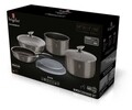 Set oale si tigai, 9 piese, Berlinger, Metallic Line Carbon Edition, aluminiu turnat