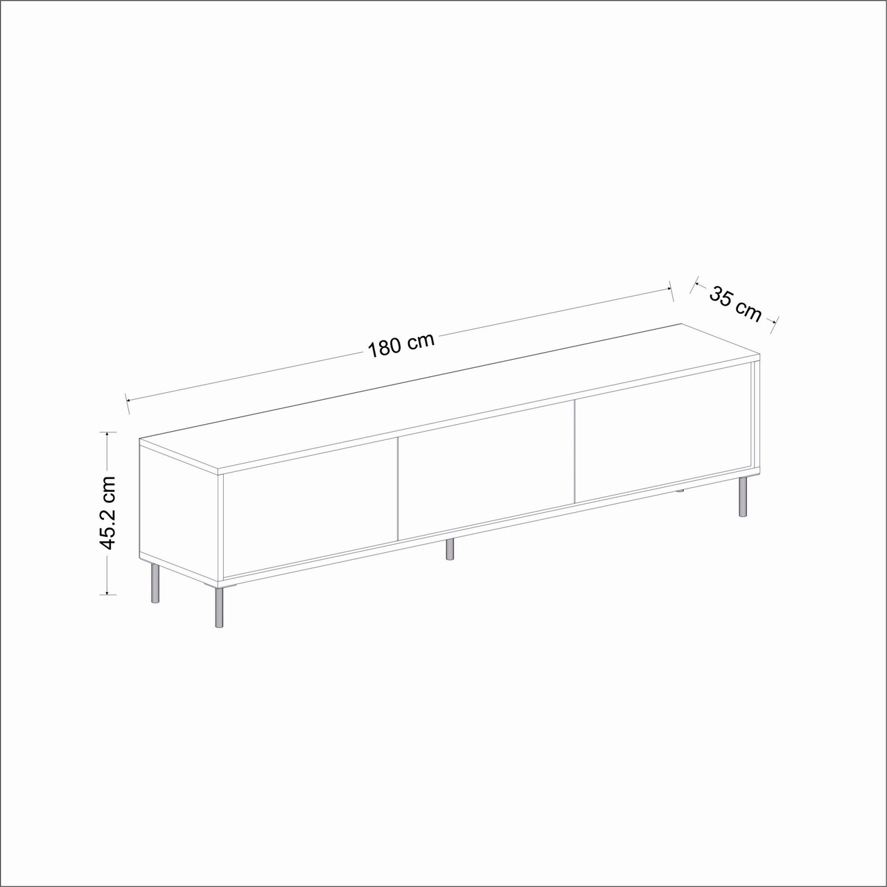 Comoda TV, Inarch, Imaj, 180x45.2x35 cm, PAL, Marmură albă/aur