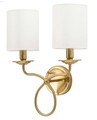 Aplica de perete Zagreb, Mauro Ferretti, 2 x E14, 20W, 35.5x17x43 cm, fier, auriu/alb