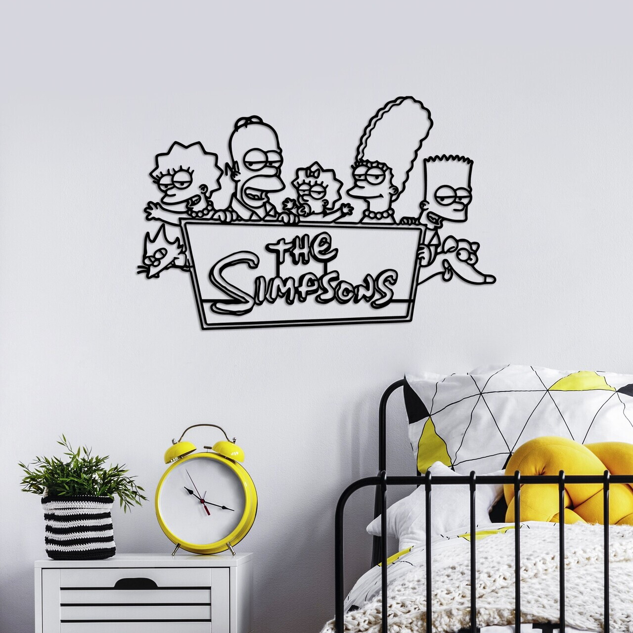 Decoratiune de perete, Sımpson 7, Dimensiune: 62 x 40 cm, Negru — imaginea 3