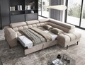 Coltar extensibil dreapta 5 locuri ELTAP, RT-02PA, Ferucce, 276x200x93 cm, lemn/poliester, bej deschis