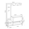 Mobilier hol, Emerald, Lopp, 120 x 70 x 35 cm, pal melaminat, alb/negru