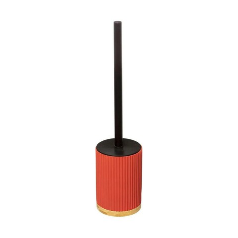 Perie pentru toaleta cu suport Colors, 5five, Ø 8.8 x 40 cm, polirasina/bambus, rosu 5five